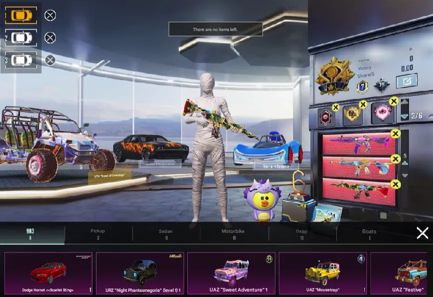 PGM269 X Costume Lv.4 + 3 Full M416 Evo, 160+ Mythics, 40+ Lab Guns, Ace Rank, 10+ Kill Chats, 1–5 Cars (G)